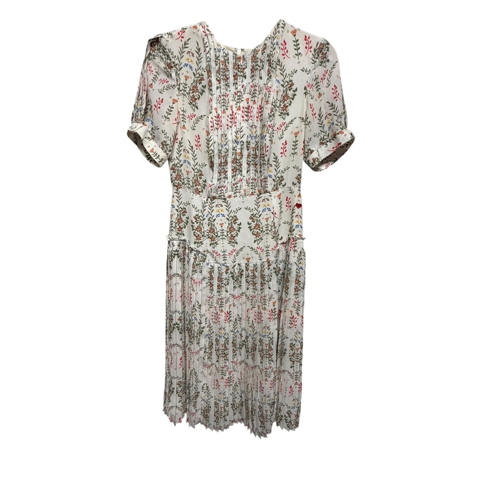 Dear Drew by Drew Barrymore Floral Pleated Midi Dress Cottagecore Pintuck